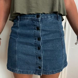 Forever 21 button down jean mini skirt